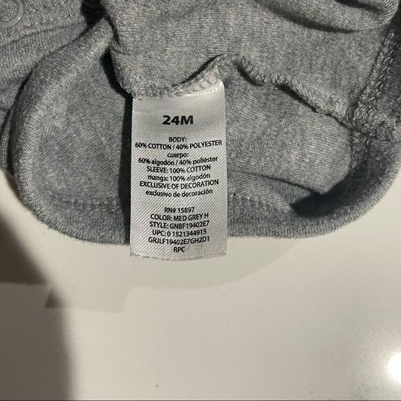 4/$25 Garanimals Giraffe Graphic Long Sleeve One Piece Bodysuit - Size 24 months - Picture 3 of 5